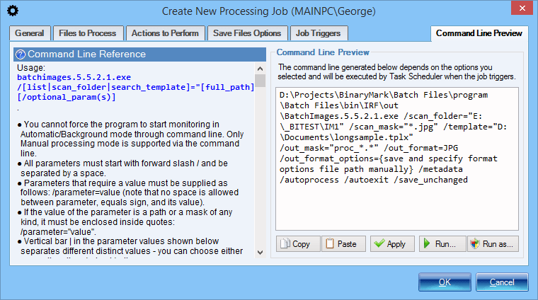 Command Line Preview