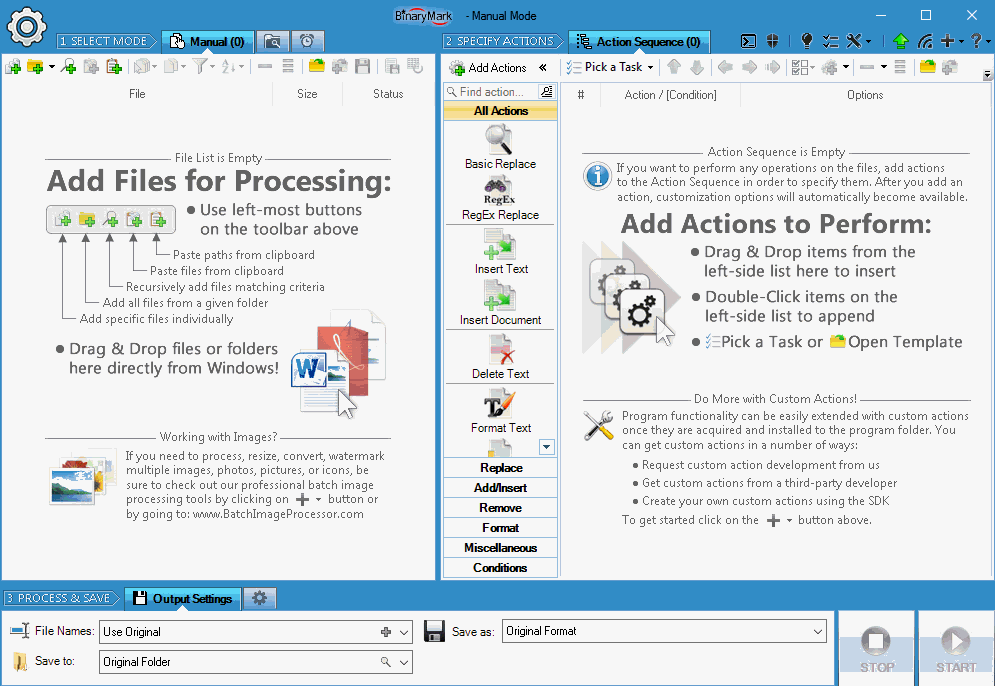 Select documents for processing