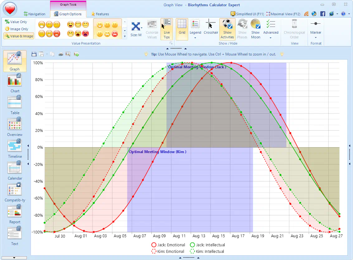 Optimal Meeting Times View for Professional Collaboration