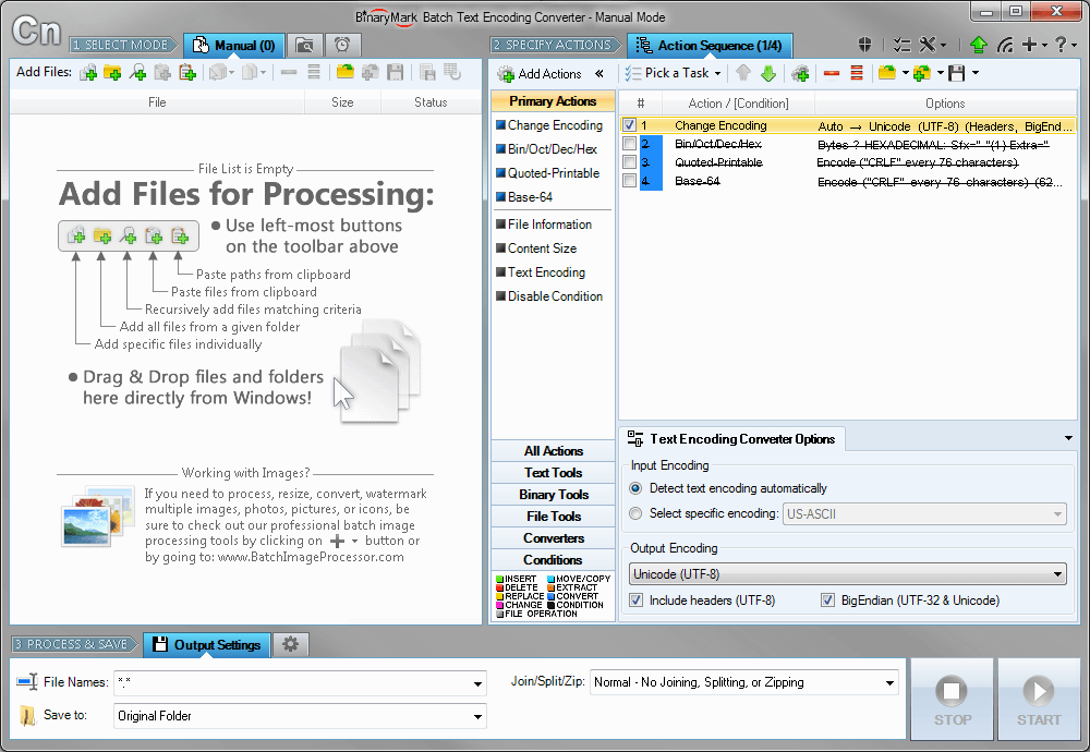 Batch Encoding Converter Screenshot