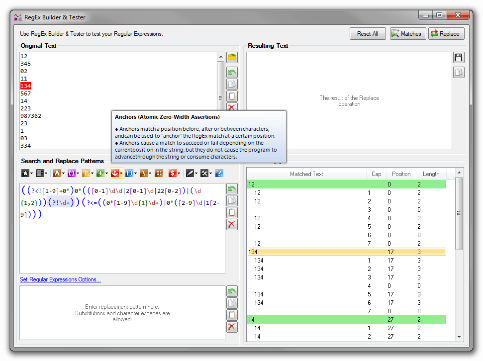 RegEx Builder & Tester with Syntax Highlighting