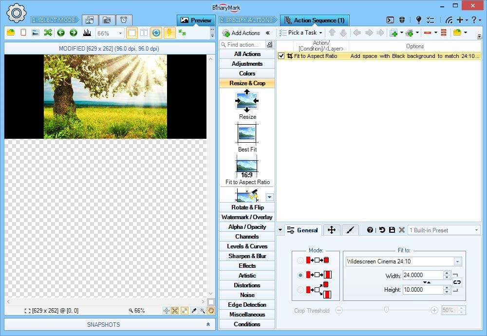 Fit to Aspect Ratio and Add Padding