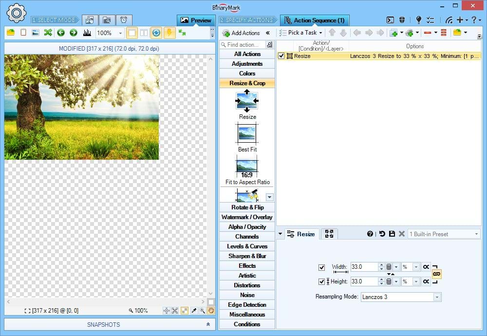 Resize Images %